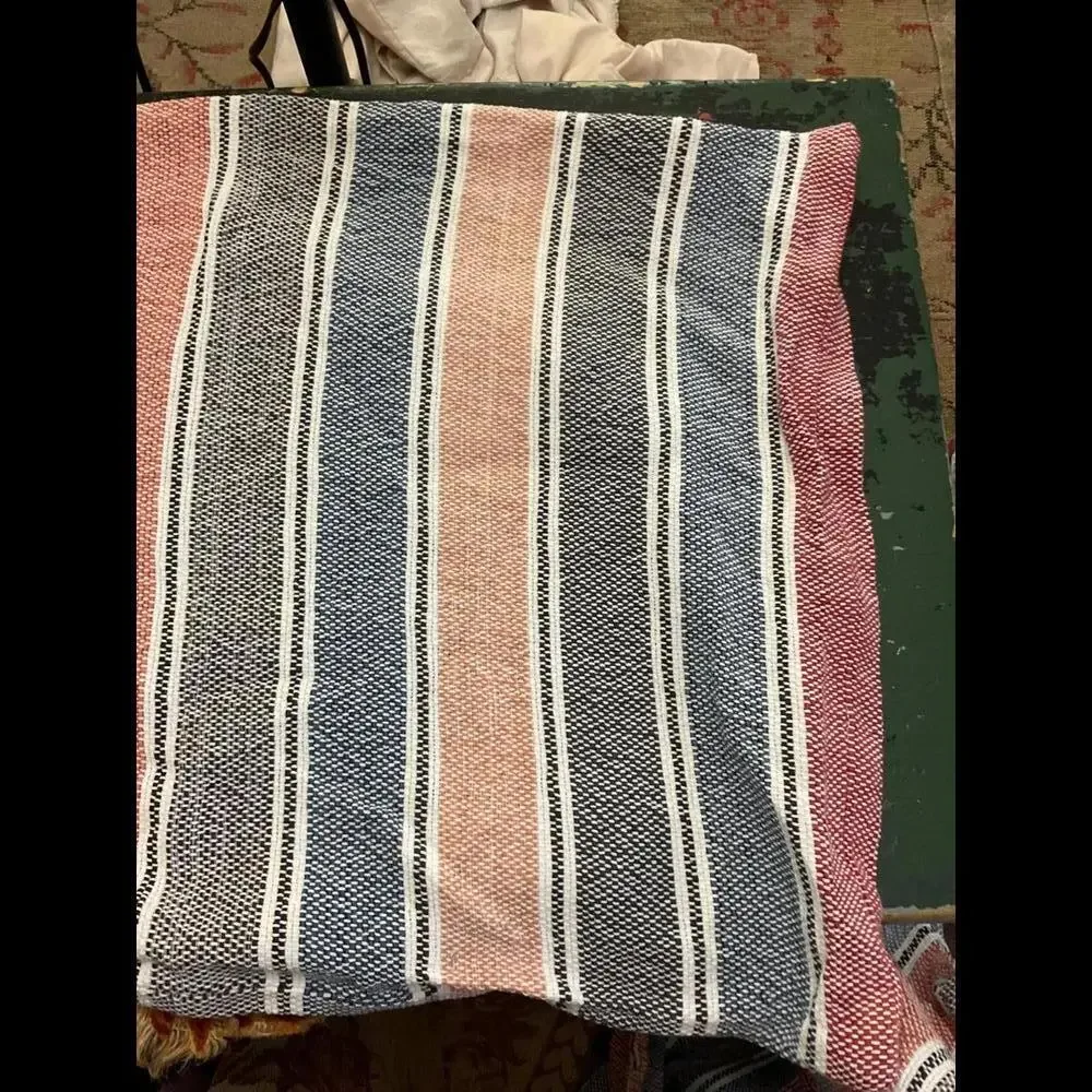 Pottery Barn Colorful Striped Cotton Silas Sailor Stripe Pillow Covers (2)